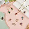10Pcs 10 Colors Brass Micro Pave Cubic Zirconia Pendants KK-HS0015-60-5