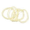 Natural Golden Silk Jade Round Beaded Stretch Bracelets for Women BJEW-F535-01B-4
