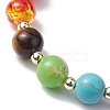 Chakra Theme Natural & Synthetic Mixed Gemstone Stretch Bracelet BJEW-JB10161-3