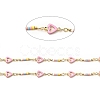 Brass Enamel Heart Link Chains CHC-C003-04G-2