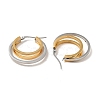 Two Tone 304 Stainless Steel Triple Circle Hoop Earrings for Women EJEW-I272-01GP-2