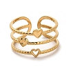 Ion Plating(IP) 304 Stainless Steel Open Cuff Ring for Women RJEW-Z015-07G-1