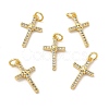 Brass Micro Pave Cubic Zirconia Pendants KK-E068-VB252-2
