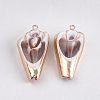 Electroplate Spiral Shell Pendants SSHEL-T008-09-2