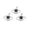 Natural Dyed & Heated Black Agate Pendants G-L512-H13-1