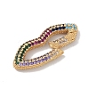 Rack Plating Brass Micro Pave Cubic Zirconia Spring Gate Rings Clasps KK-NH0002-17G-02-2