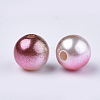 Rainbow ABS Plastic Imitation Pearl Beads OACR-Q174-6mm-10-2