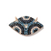Horse Eye Rack Plating Brass Micro Pave Cubic Zirconia Charms KK-G504-05RG-1