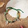 Sparkling Glass Seed Beads 5 Layered Anklet AJEW-SW00006-01-3