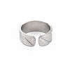 Non-Tarnish 304 Stainless Steel Textured Open Cuff Ring for Women RJEW-S405-165P-2