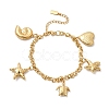 304 Stainless Steel Charm Bracelets BJEW-P368-07A-G-4