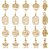 24Pcs 4 Style Rack Plating Brass Charms KK-BBC0009-10-1