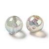 UV Plating Transparent Rainbow Iridescent Acrylic Beads OACR-D010-01F-3