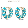 Enamel Striped Thick Hoop Earrings JE1110B-2