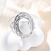 Oval Natural Howlite Finger Rings RJEW-M063-01P-10-1