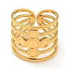 Ion Plating(IP) 304 Stainless Steel Cross Wide Open Cuff Ring Components RJEW-A043-06G-2