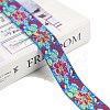 50 Yards Ethnic Style Embroidered Nylon Flower Jacquard Ribbon PW-WG55654-01-1