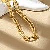 Brass Rectangle Link Chain Bracelets for Women Men BJEW-K273-08G-2