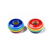 Stripe Resin Large Hole Beads RESI-YWC0001-03-4