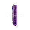 Electroplated Natural Quartz Pendants G-P315-B01-01G-1