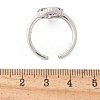 Sacred Heart Brass Micro Pave Cubic Zirconia Cuff Rings for Women RJEW-B117-01P-03-5