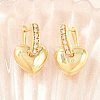 Brass Micro Pave Clear Cubic Zirconia Hoop Dangle Earrings EJEW-G471-30C-G-3