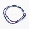 Electroplate Opaque Glass Beads Strands EGLA-J144-FP-B01-2