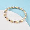 Brass Round Beaded Stretch Bracelets for Men Women BJEW-B148-05C-M-2