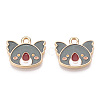 Light Gold Plated Alloy Enamel Charms ENAM-T009-79A-RS-1