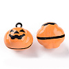 Halloween Baking Painted Brass Bell Pendants KKB-S002-005-2