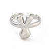 Brass Letter Open Cuff Rings for Women RJEW-G313-01Y-P-2