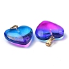 Two Tone Spray Painted Glass Pendants GLAA-N035-016-C02-6
