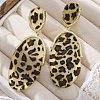 Alloy acrylic Dangle Stud Earrings EJEW-M074-01G-01-4
