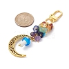 Alloy Hollow Moon & Lampwork Mushroom Pendant Decorations HJEW-JM01612-03-3