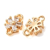 Brass Pave Clear Cubic Zirconia Connector Charms CU-CBAEC99-15G-2