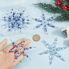 6Pcs 3 Styles Glass Beaded Snowflake Multi-Strand Links PALLOY-SP00003-3
