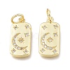 Brass Micro Pave Clear Cubic Zirconia Charms ZIRC-L076-054G-1