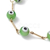 Lampwork Evil Eye Link Chain Bracelets BJEW-JB10045-05-3