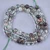 Natural Green Lodolite Quartz/Garden Quartz Beads Strands G-S333-8mm-036-2