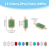 24Pcs 12 Colors Alloy Faceted Glass Connector Charms FIND-FI0001-08B-2