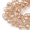 Transparent Electroplate Glass Beads Strands EGLA-F152A-PL02-3