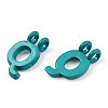 Rack Plating Spray Painted Alloy 2-Loop Link Pendants PALLOY-N176-01Q-3