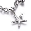 Tarnish Resistant 304 Stainless Steel Charm Bracelets BJEW-L637-28-P-3