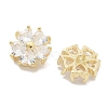 Rack Plating Brass Micro Pave Clear Cubic Zirconia Buttons KK-K293-15G-2