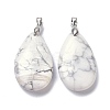 Natural Howlite Pendants G-D084-01P-B16-2