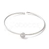 Rack Plating Brass Micro Pave Clear Cubic Zirconia Letter Open Cuff Bangles BJEW-A018-01P-G-2