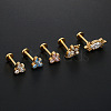 G23 Titanium Micro Pave Clear Cubic Zirconia Internally Threaded Labrets WGA56E5-01-2