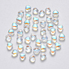 Transparent Spray Painted Glass Beads GLAA-R211-02-D02-1