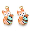 Painted Alloy Pendants PALLOY-P288-05G-08-2