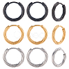 18Pcs 3 Colors 303 Stainless Steel Twist Hoop Earrings for Women EJEW-SC0001-81C-6